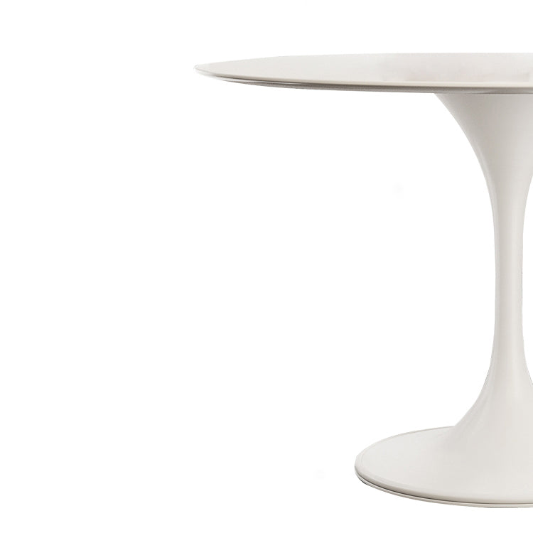 Dinettetafel in eigentijdse stijl, rond stenen meubilair met tulponderstel