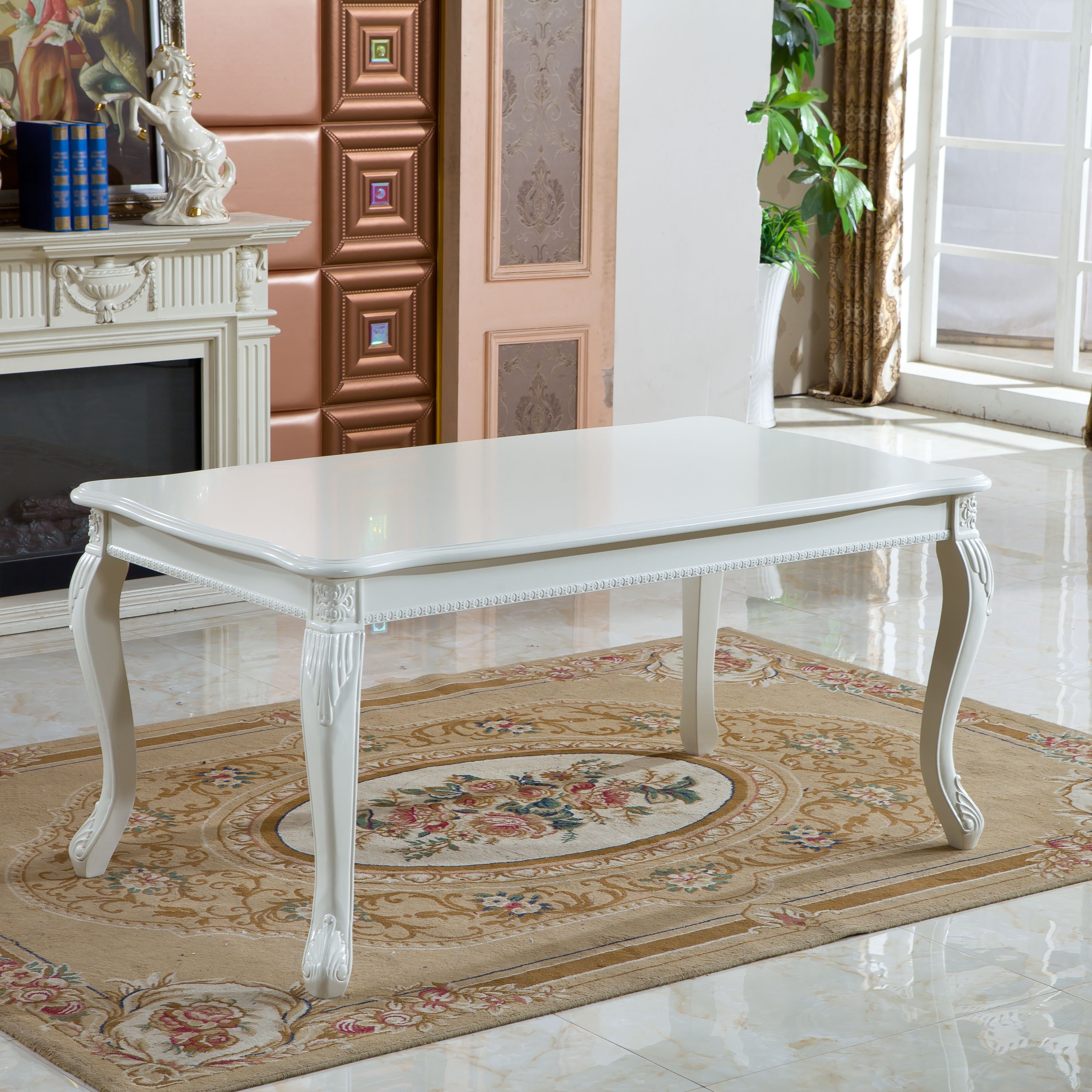 Mesa de comedor estándar rectangular de madera maciza moderna de mediados de siglo para cocina