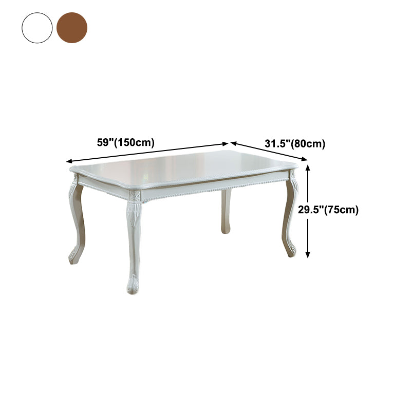Mesa de comedor estándar rectangular de madera maciza moderna de mediados de siglo para cocina