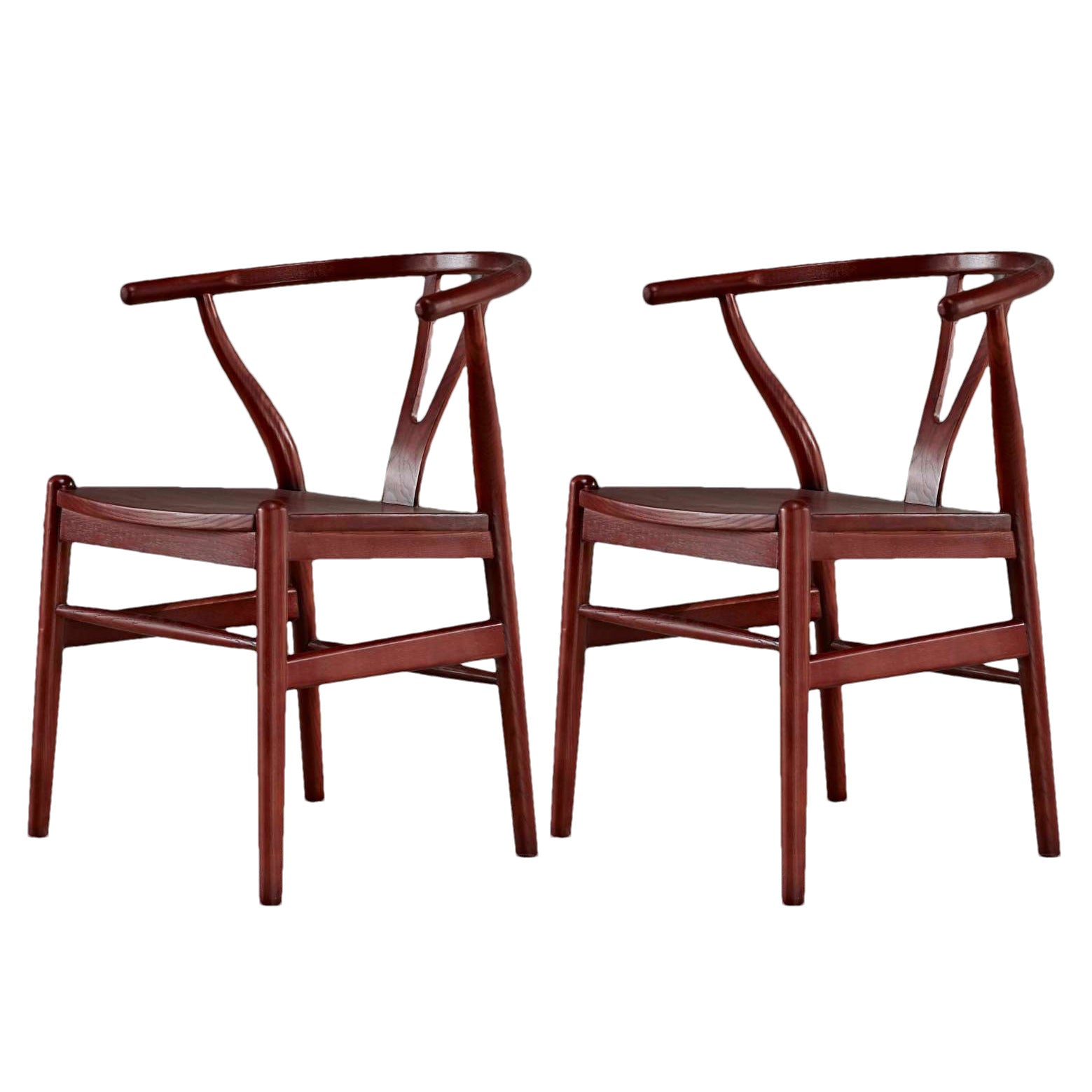 Contemporary Home Wood Arm Chair Natural Wishbone Dining Chair (Set of 2)