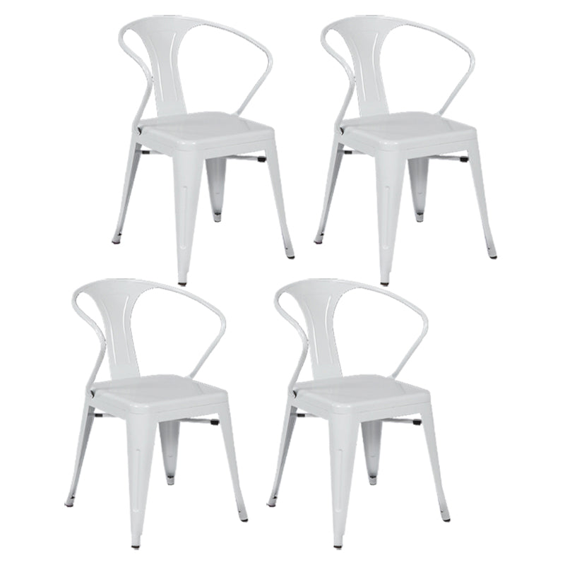 Industriële eetgelegenheden stackbare fauteuil met metalen benen (set van 4)