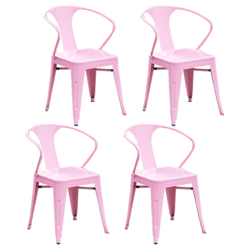 Industriële eetgelegenheden stackbare fauteuil met metalen benen (set van 4)