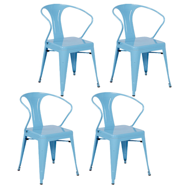 Industriële eetgelegenheden stackbare fauteuil met metalen benen (set van 4)
