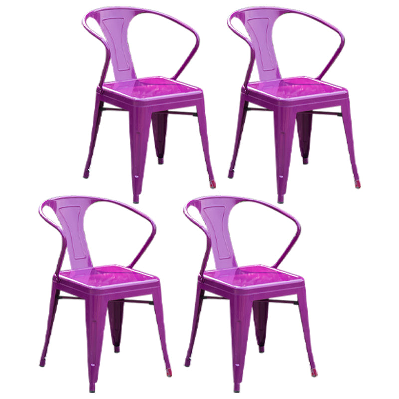 Industriële eetgelegenheden stackbare fauteuil met metalen benen (set van 4)