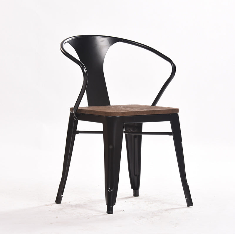 Industriële eetgelegenheden stackbare fauteuil met metalen benen (set van 4)