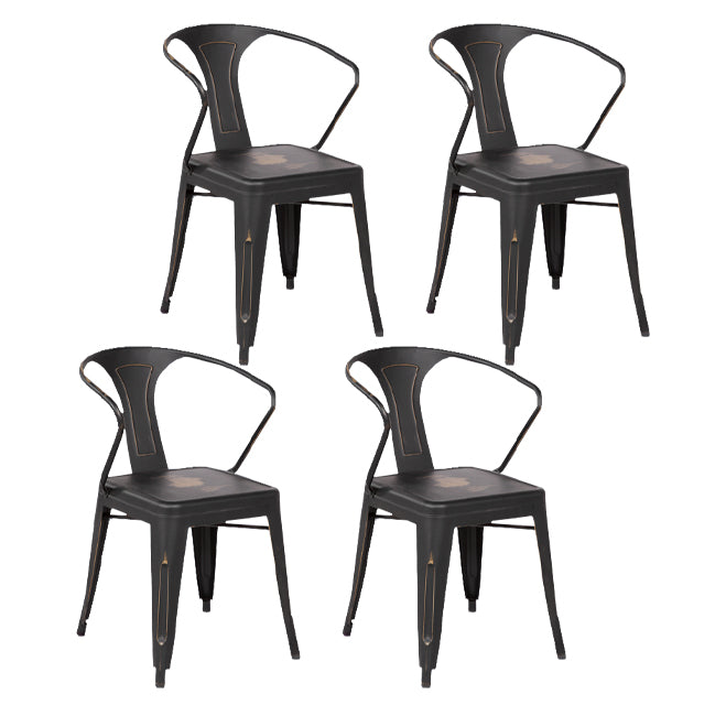 Industriële eetgelegenheden stackbare fauteuil met metalen benen (set van 4)