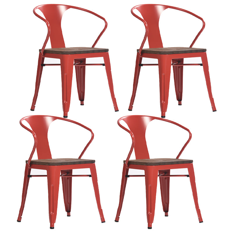 Industriële eetgelegenheden stackbare fauteuil met metalen benen (set van 4)