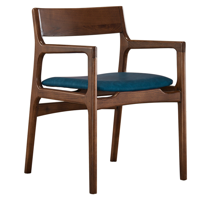 Silla de madera de fresno de estilo tradicional, sillones con respaldo abierto para cocina y comedor