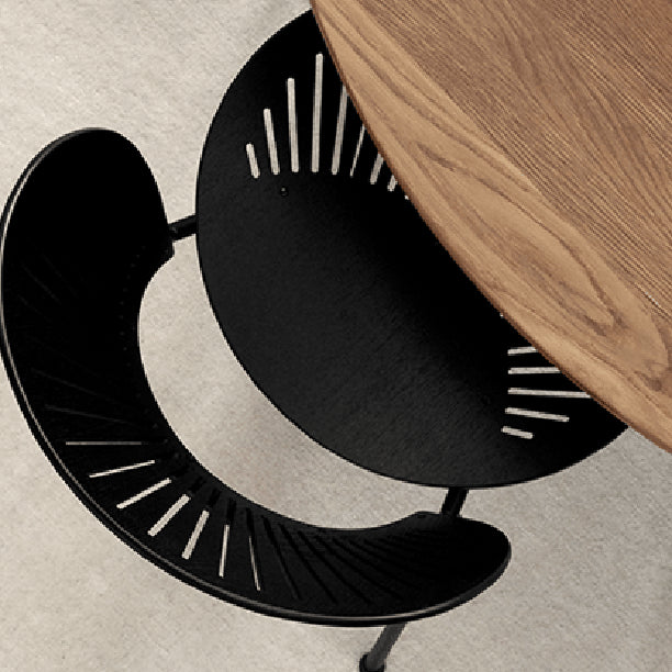 Sillas de metal de estilo industrial, silla lateral con respaldo abierto para comedor (juego de 2)