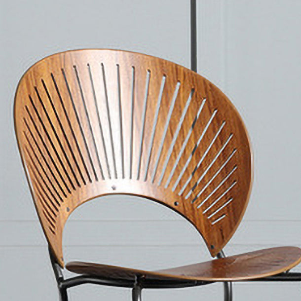 Sillas de metal de estilo industrial, silla lateral con respaldo abierto para comedor (juego de 2)