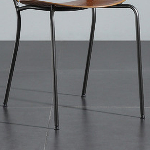 Sillas de metal de estilo industrial, silla lateral con respaldo abierto para comedor (juego de 2)