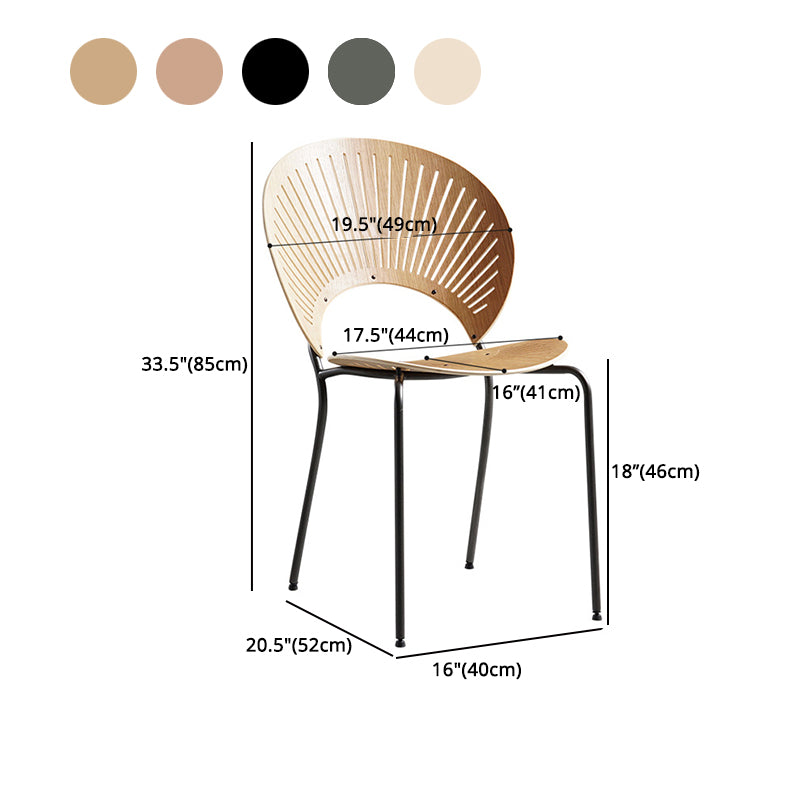 Sillas de metal de estilo industrial, silla lateral con respaldo abierto para comedor (juego de 2)