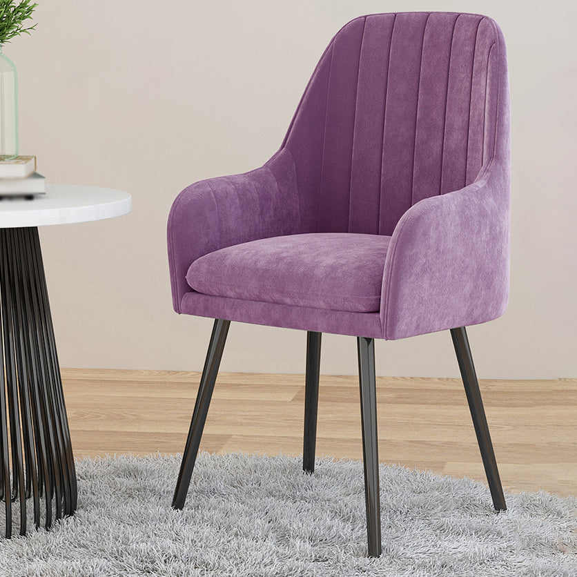 Silla de comedor tapizada de estilo escandinavo, silla de comedor individual con respaldo sólido para el hogar