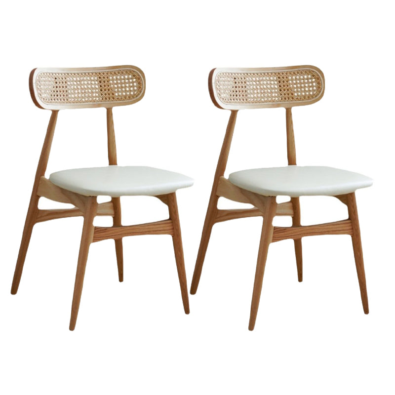 Silla de comedor de madera de estilo tradicional, silla auxiliar de comedor sin brazos con respaldo abierto (juego de 2)