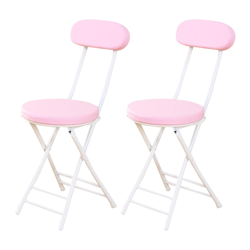 Silla de comedor plegable tapizada abierta industrial con acabado mate