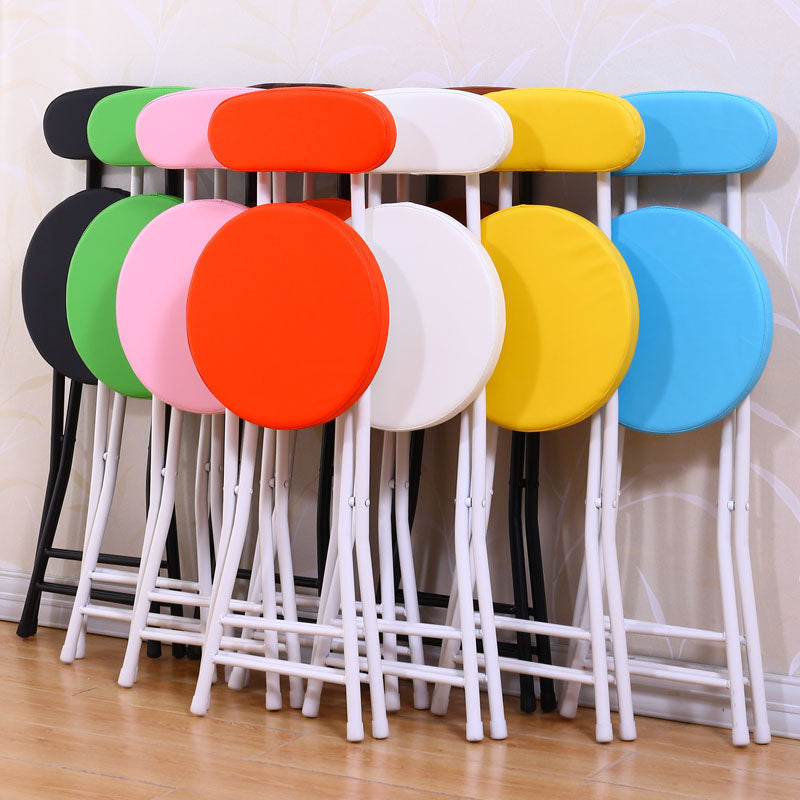 Silla de comedor plegable tapizada abierta industrial con acabado mate