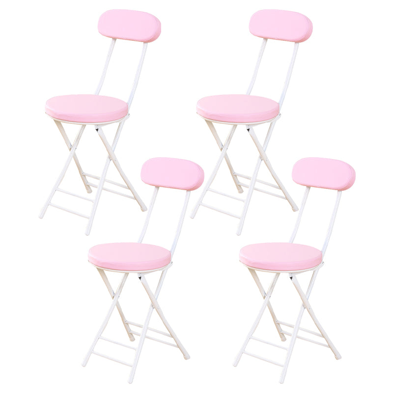 Silla de comedor plegable tapizada abierta industrial con acabado mate