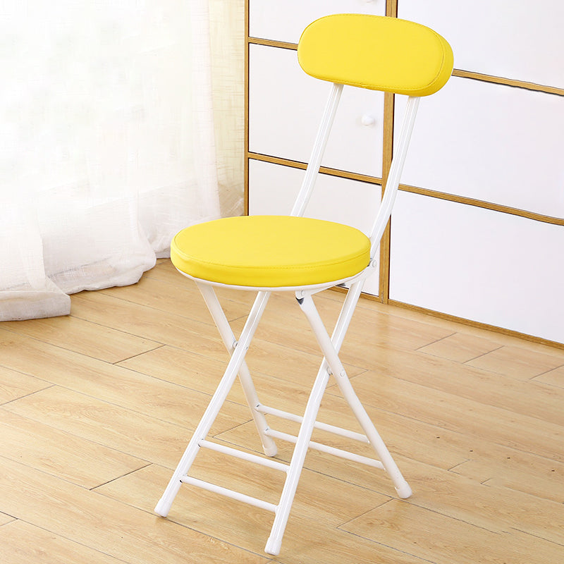Silla de comedor plegable tapizada abierta industrial con acabado mate