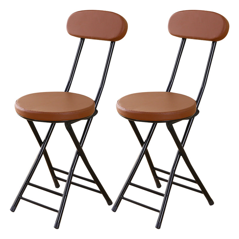 Silla de comedor plegable tapizada abierta industrial con acabado mate