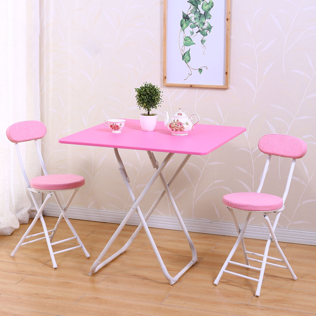 Silla de comedor plegable tapizada abierta industrial con acabado mate