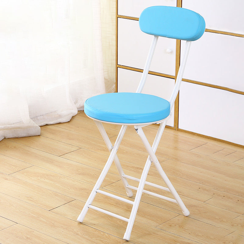 Silla de comedor plegable tapizada abierta industrial con acabado mate
