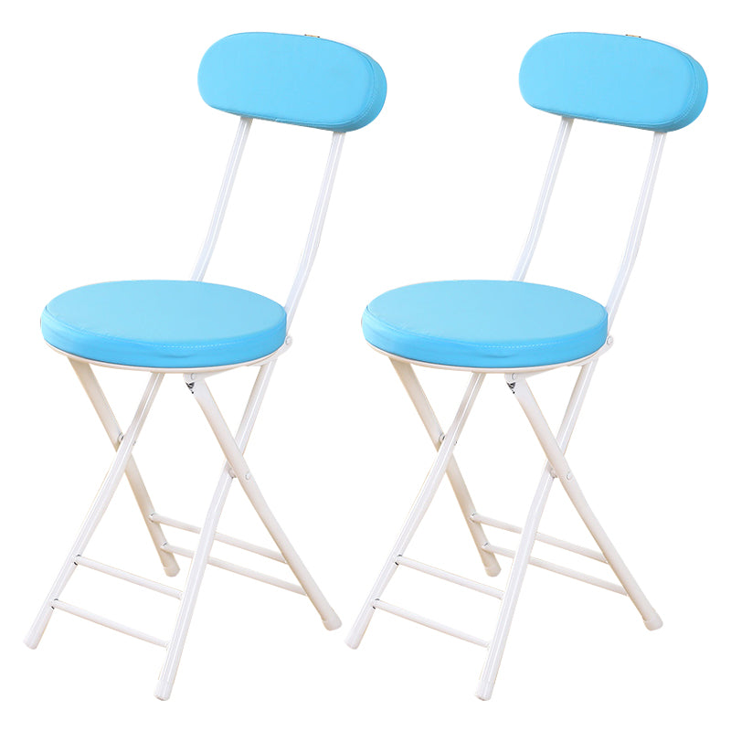 Silla de comedor plegable tapizada abierta industrial con acabado mate