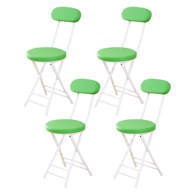 Silla de comedor plegable tapizada abierta industrial con acabado mate
