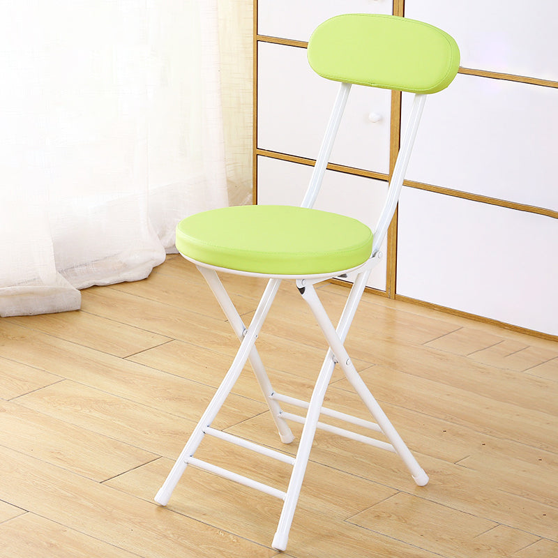 Silla de comedor plegable tapizada abierta industrial con acabado mate
