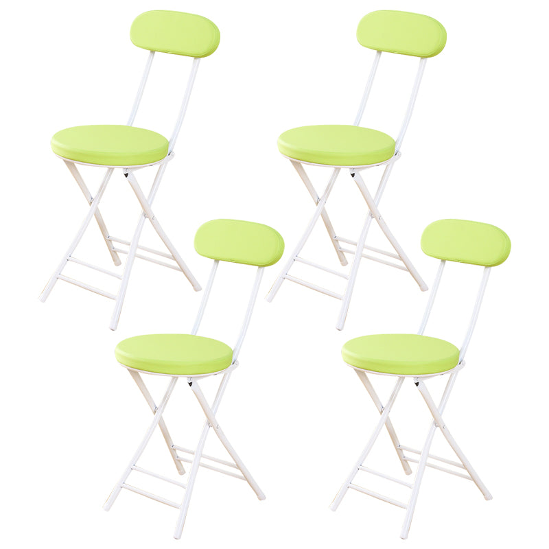 Silla de comedor plegable tapizada abierta industrial con acabado mate