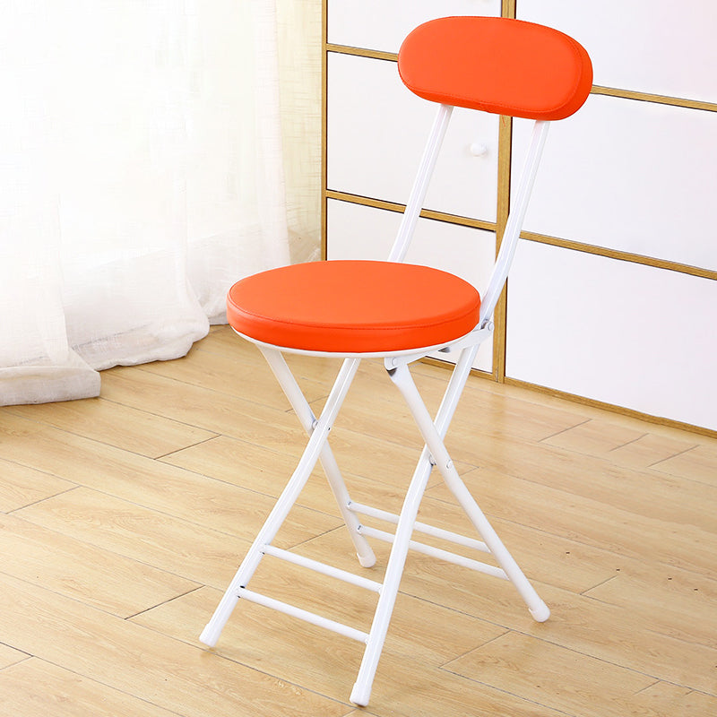 Silla de comedor plegable tapizada abierta industrial con acabado mate