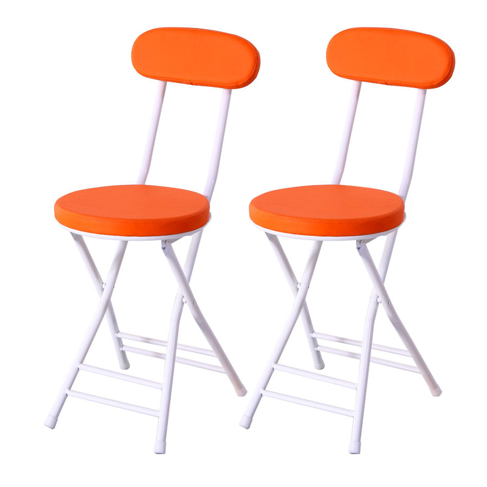 Silla de comedor plegable tapizada abierta industrial con acabado mate