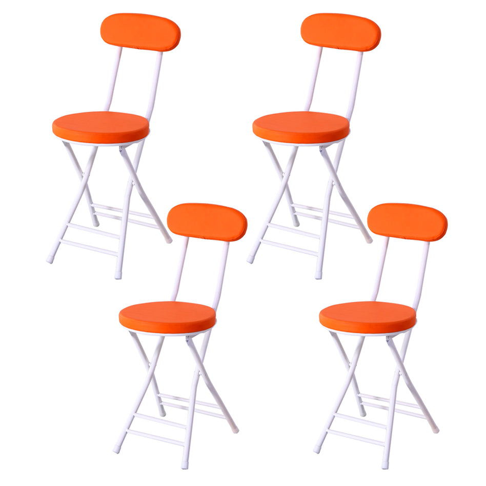 Silla de comedor plegable tapizada abierta industrial con acabado mate