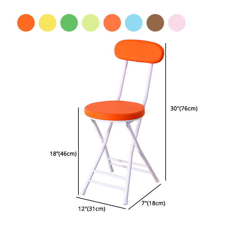 Silla de comedor plegable tapizada abierta industrial con acabado mate