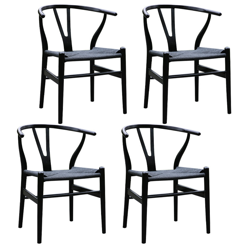 Silla auxiliar de comedor escandinava Silla auxiliar de comedor natural Wishbone para uso doméstico