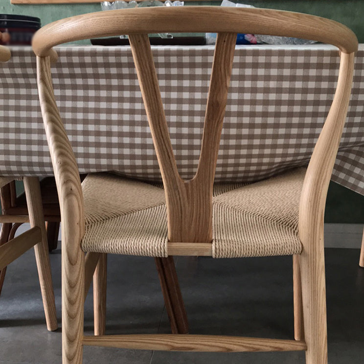 Silla auxiliar de comedor escandinava Silla auxiliar de comedor natural Wishbone para uso doméstico