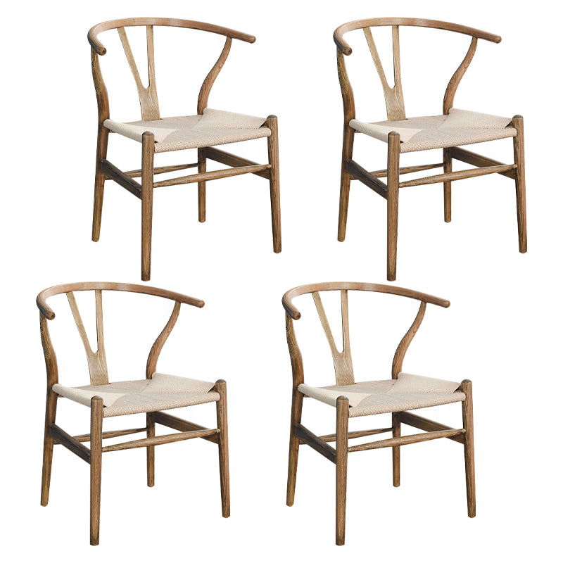 Silla auxiliar de comedor escandinava Silla auxiliar de comedor natural Wishbone para uso doméstico