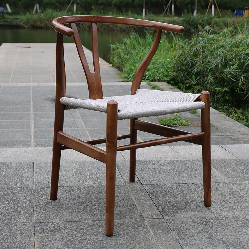 Silla auxiliar de comedor escandinava Silla auxiliar de comedor natural Wishbone para uso doméstico