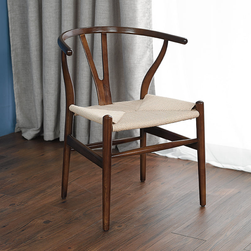 Silla auxiliar de comedor escandinava Silla auxiliar de comedor natural Wishbone para uso doméstico