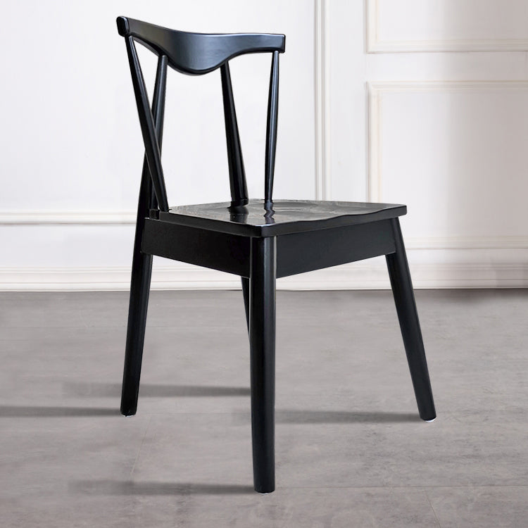 Silla auxiliar de comedor de estilo escandinavo de madera, silla auxiliar de comedor casera sin brazos