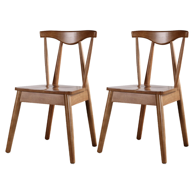 Silla auxiliar de comedor de estilo escandinavo de madera, silla auxiliar de comedor casera sin brazos