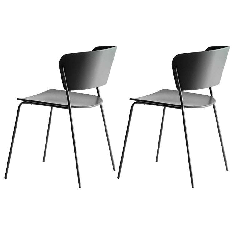 Chaises de salle à manger empilables sans accoudoirs, chaises de salle à manger d'intérieur avec pieds en métal