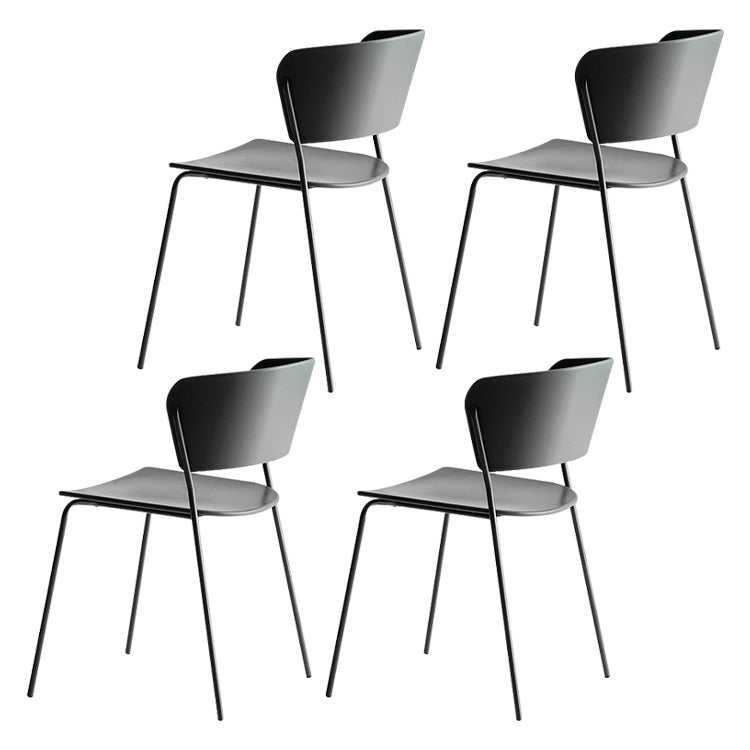 Chaises de salle à manger empilables sans accoudoirs, chaises de salle à manger d'intérieur avec pieds en métal