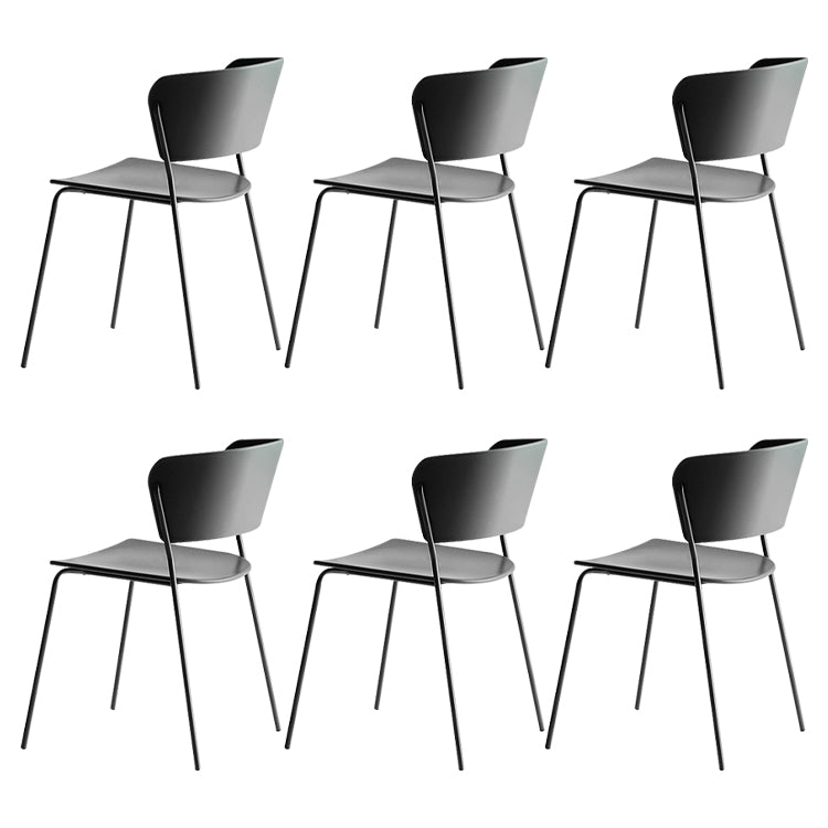 Chaises de salle à manger empilables sans accoudoirs, chaises de salle à manger d'intérieur avec pieds en métal