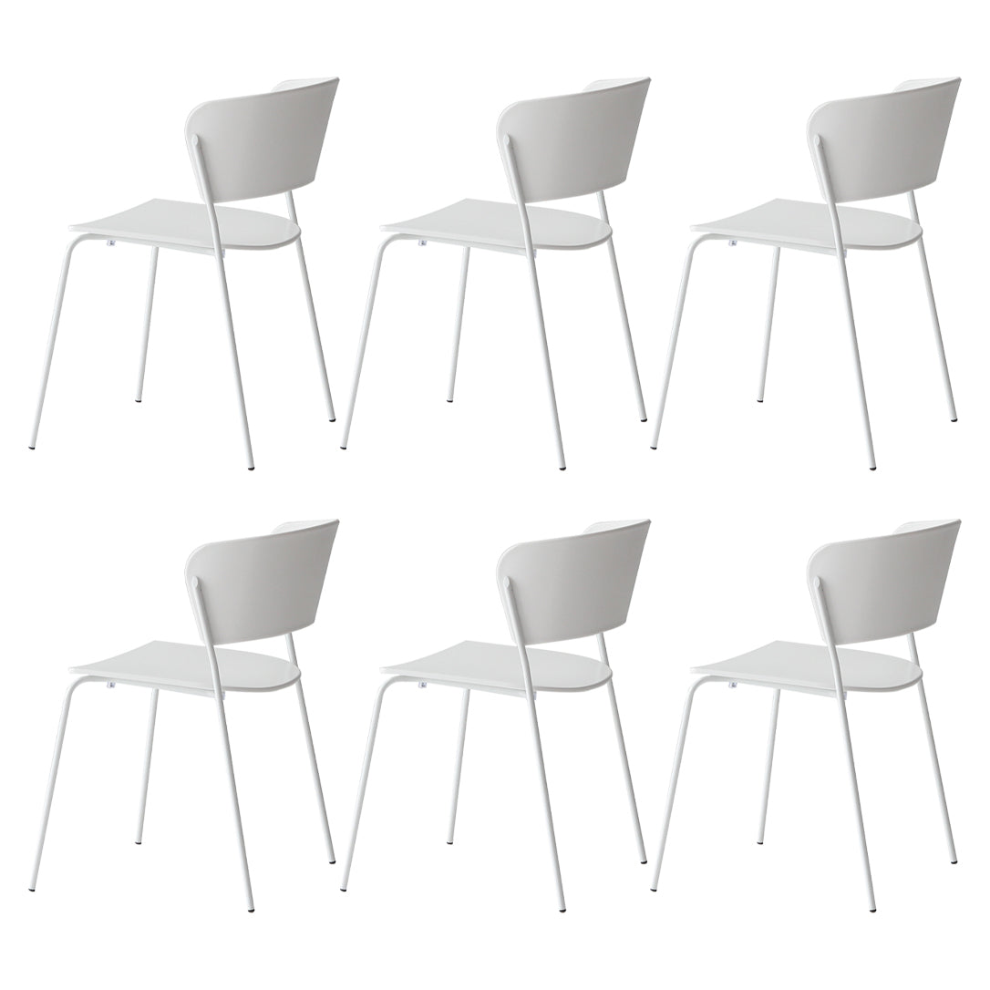 Chaises de salle à manger empilables sans accoudoirs, chaises de salle à manger d'intérieur avec pieds en métal