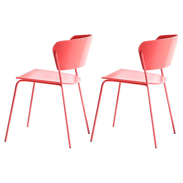 Chaises de salle à manger empilables sans accoudoirs, chaises de salle à manger d'intérieur avec pieds en métal