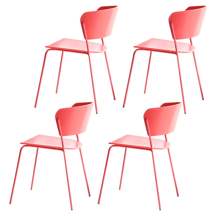 Chaises de salle à manger empilables sans accoudoirs, chaises de salle à manger d'intérieur avec pieds en métal