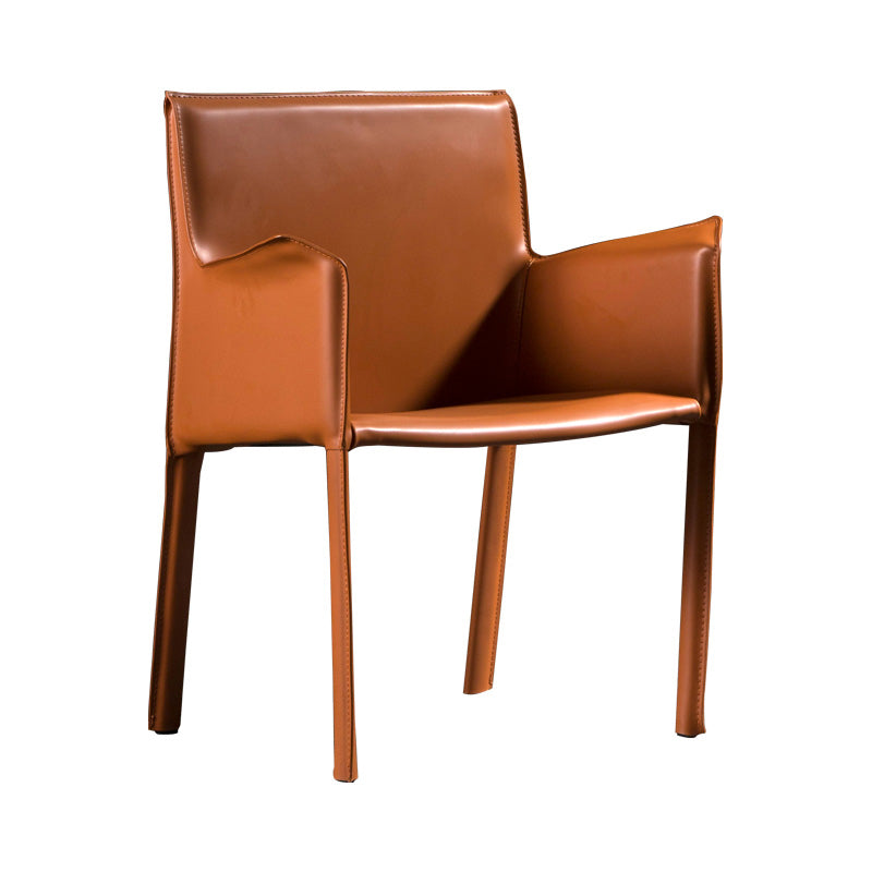 Fauteuil de maison en cuir de Style design, finition mate, chaise de salle à manger simple à dossier solide