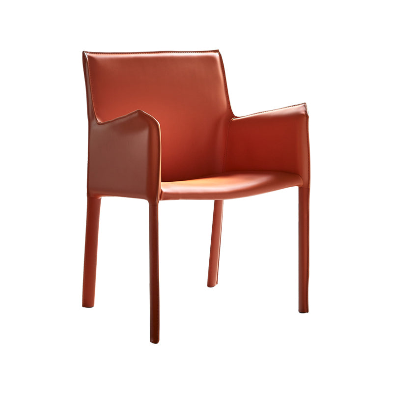 Fauteuil de maison en cuir de Style design, finition mate, chaise de salle à manger simple à dossier solide
