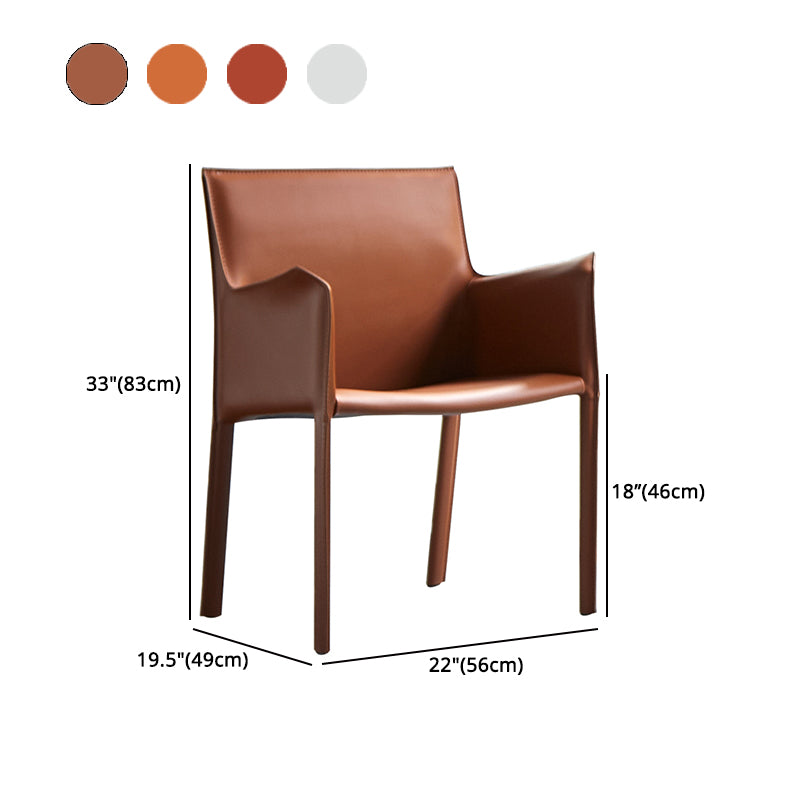 Fauteuil de maison en cuir de Style design, finition mate, chaise de salle à manger simple à dossier solide