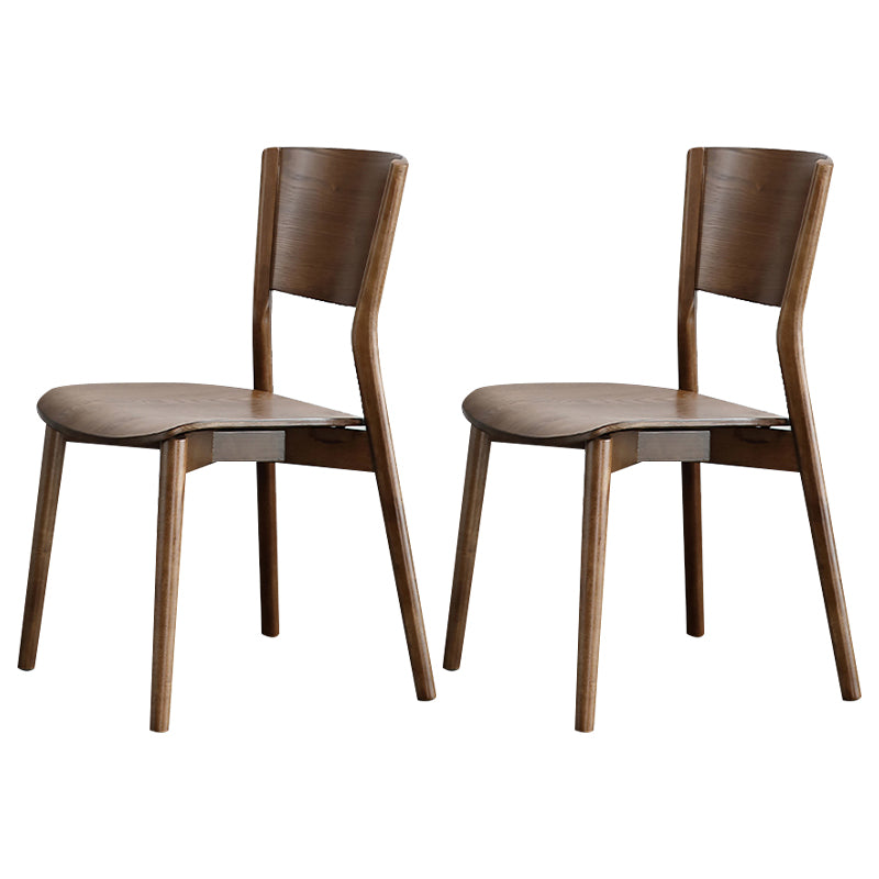 Chaise d'appoint industrielle en bois de chêne, finition mate, chaise de salle à manger à dossier ouvert (Ensemble de 2)